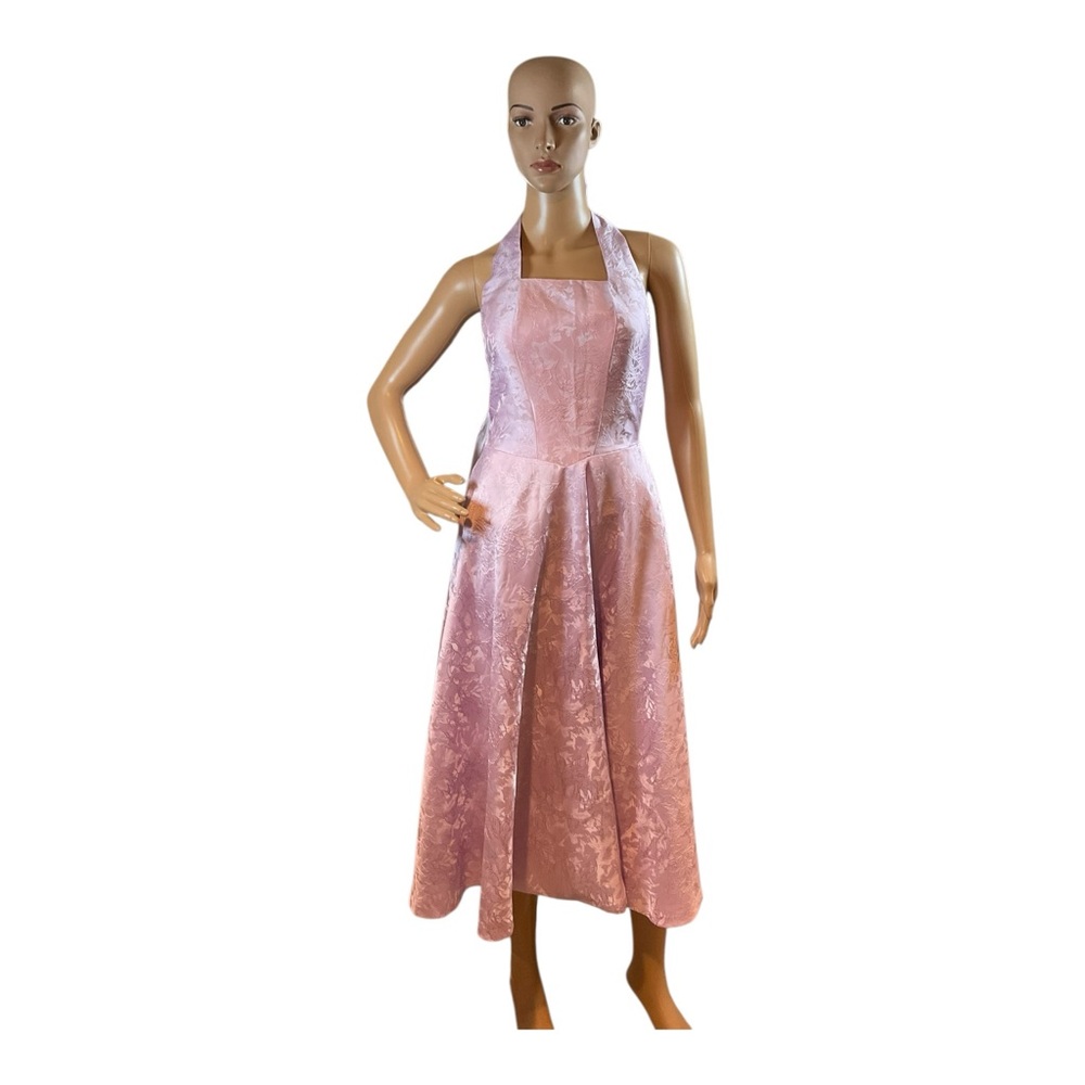 Women’s fashion Halter Jacquard Drop Pink Princess Waist Dress Size 0